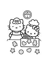 coloriage hello kitty cuisine avec sa maman